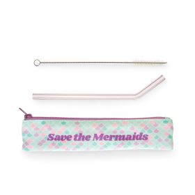 Save the Mermaids Glass Straw Set by BlushÂ®