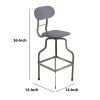 Industrial Style Wooden Swivel Bar Stool With Black Metal Base, Dark Brown