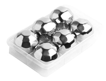 Set of 6 Stainless Steel Ice Cube Stainless Steel Reusable Ice Cubes [Diamond]