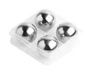 Set of 4 Stainless Steel Ice Cube Stainless Steel Reusable Ice Cubes [Round]