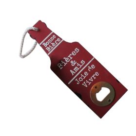 Creative Retro Rural Wood Wall Decorative Hanging Ornaments Bottle Opener Red