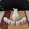 A Set Of 9 Practical Beautiful Sake Jugs And Wine Glasses Set,E1
