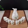 A Set Of 9 Practical Beautiful Sake Jugs And Wine Glasses Set,E1