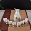 A Set Of 9 Japanese-Style Home Sake Glasses And Sake Jugs,C3