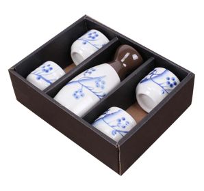 Set Of 5 Elegant Ceramic Wine Sets Wine Jug Household Use Sake Cups-H Type