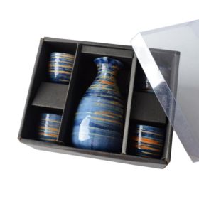 5 PCS Japanese Liquor Sake Set Porcelain Traditional Ceramic Cups Crafts Temperature Wine Glasses-A20