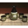 5 PCS Japanese Liquor Sake Set Porcelain Ceramic Temperature Wine Cups Crafts-A07