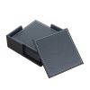 Set of 6 PU Leather Square Drink Coasters Custom Coasters with a Holder,Black