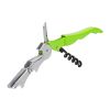 Stainless Steel Corkscrew Bottle Opener Wine Beer Openers Foil Cutter - Green