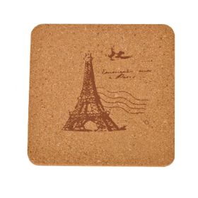 5PCS Square Cork Coasters Wooden Cup Mats Drinks Holder Placemats Table Decor