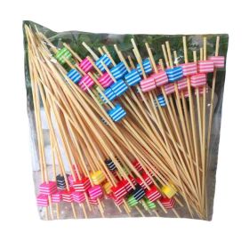 200 Pcs Disposable Bamboo Fruit Picks Cocktail Picks Party Supplies - Square