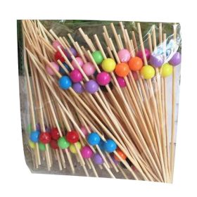 200 Pcs Disposable Bamboo Fruit Picks Cocktail Picks Party Supplies - Bead