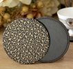 Set Of 6 Luxury Black Leather Coasters European Creative Coasters