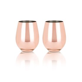 Copper Stemless Wine Glasses by ViskiÂ®