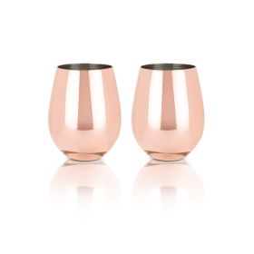 Copper Stemless Wine Glasses by ViskiÂ®