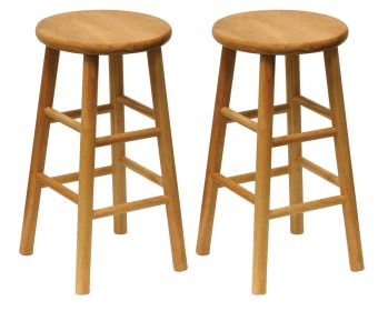 Tabby 2-Pc 24" Bar Stool Set Natural