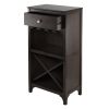 Ancona Modular Wine Cabinet with One Drawer, Glass Rack, X Shelf