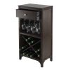 Ancona Modular Wine Cabinet with One Drawer, Glass Rack, X Shelf