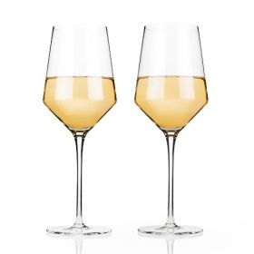 Angled Crystal Chardonnay Glasses by ViskiÂ®