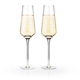 Angled Crystal Champagne Flutes by ViskiÂ®