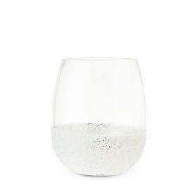 Glimmer: Silver Glitter Silicone Wrapped Stemless Wine Glass