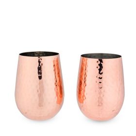 Hammered Copper Wine Glass Set by TwineÂ®