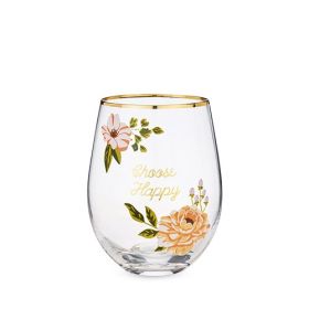 Choose Happy Stemless Wine Glass by TwineÂ®