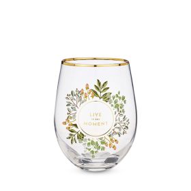Live in the Moment Stemless Wine Glass by TwineÂ®