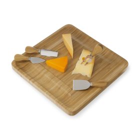 Four Piece Bamboo Cheese Board and Knife Set by Twine®