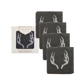 Antler Slate Coasters by TwineÂ®