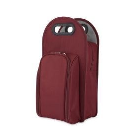 Metroâ„¢: 2-Bottle Tote in Burgundy & Grey