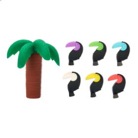 Toucan Drink Charms & Palm Tree Bottle Stopper Set by TrueZo